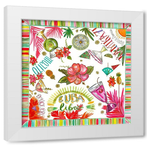 Cuba Libre White Modern Wood Framed Art Print by Del Sol, Ani