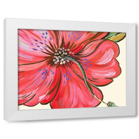 Vibrant Tropical Flower White Modern Wood Framed Art Print by Del Sol, Ani