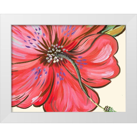 Vibrant Tropical Flower White Modern Wood Framed Art Print by Del Sol, Ani