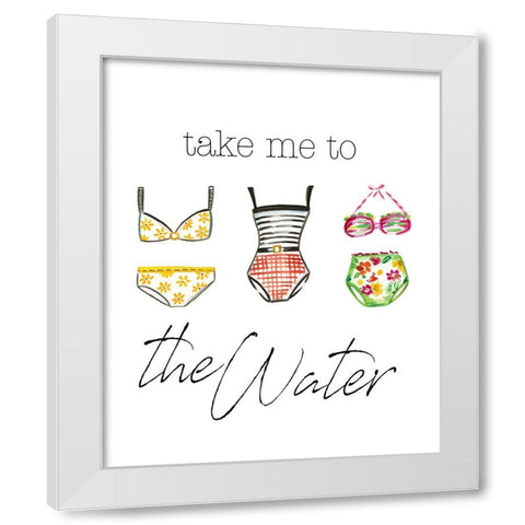 Take Me to the Water White Modern Wood Framed Art Print by Del Sol, Ani