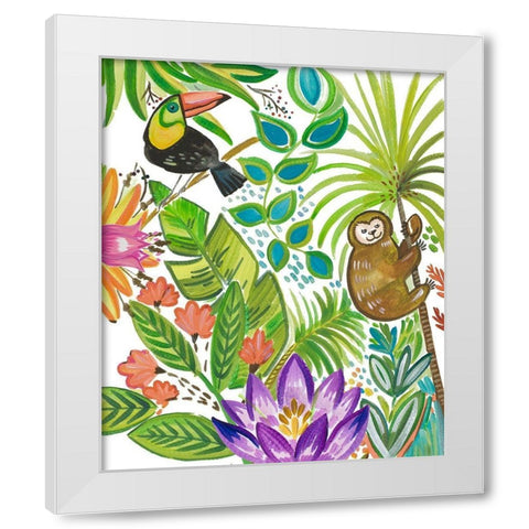 Tropical Wildlife II White Modern Wood Framed Art Print by Del Sol, Ani