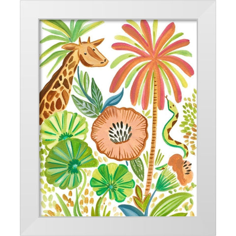 Tropical Wildlife I White Modern Wood Framed Art Print by Del Sol, Ani