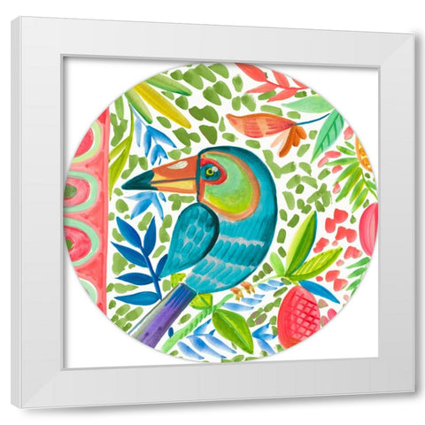 Tropical Bird III White Modern Wood Framed Art Print by Del Sol, Ani