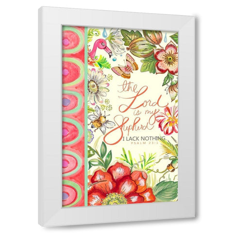 Lord is my Shepherd White Modern Wood Framed Art Print by Del Sol, Ani