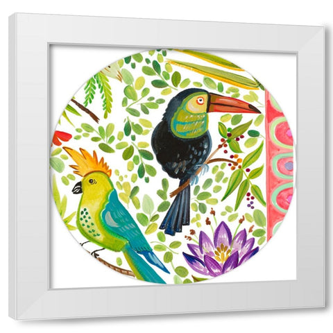Tropical Bird IV White Modern Wood Framed Art Print by Del Sol, Ani