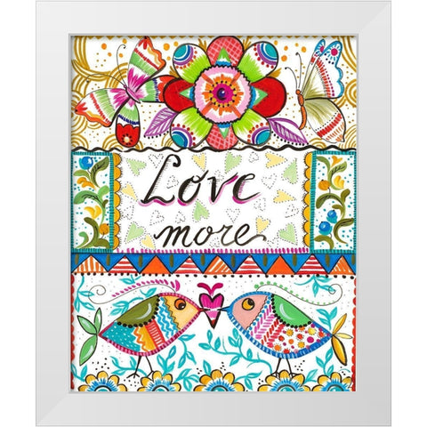 Love More White Modern Wood Framed Art Print by Del Sol, Ani
