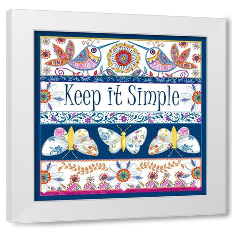 Keep it Simple White Modern Wood Framed Art Print by Del Sol, Ani