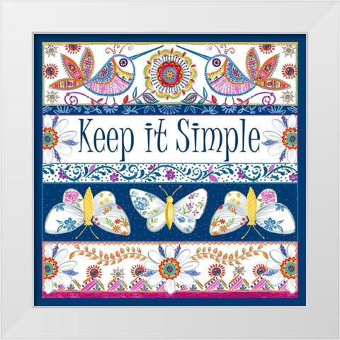 Keep it Simple White Modern Wood Framed Art Print by Del Sol, Ani
