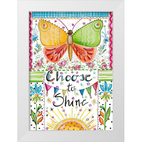 Choose to Shine White Modern Wood Framed Art Print by Del Sol, Ani