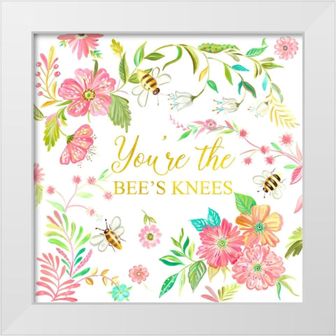 Youre the Bees Knees White Modern Wood Framed Art Print by Del Sol, Ani