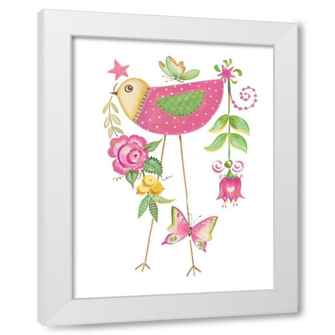 Stand Tall Bird I White Modern Wood Framed Art Print by Del Sol, Ani