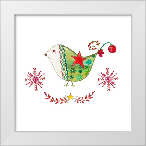 Christmas Dove I White Modern Wood Framed Art Print by Del Sol, Ani