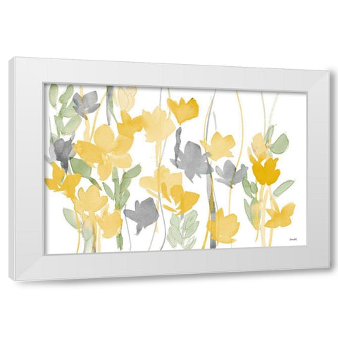 Yellow Modern Garden White Modern Wood Framed Art Print by Loreth, Lanie