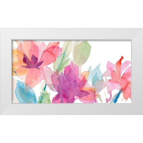 Pastel Delicate Floral White Modern Wood Framed Art Print by Loreth, Lanie