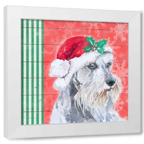 Holiday Puppy V White Modern Wood Framed Art Print by Pinto, Patricia