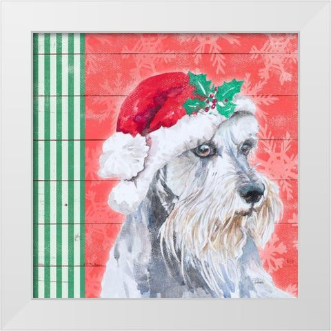 Holiday Puppy V White Modern Wood Framed Art Print by Pinto, Patricia