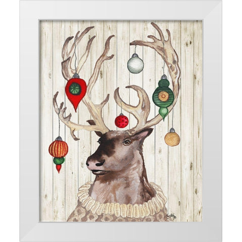 Christmas Reindeer I White Modern Wood Framed Art Print by Medley, Elizabeth