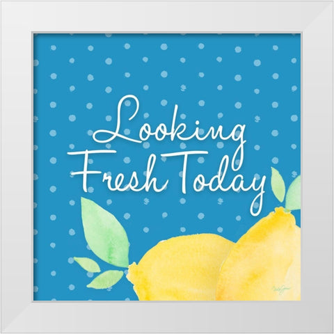 Looking Fresh Today White Modern Wood Framed Art Print by James, Nola