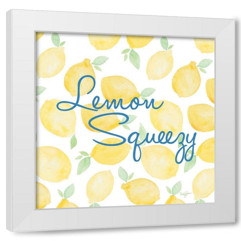 Lemon Squeezy White Modern Wood Framed Art Print by James, Nola