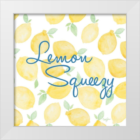 Lemon Squeezy White Modern Wood Framed Art Print by James, Nola
