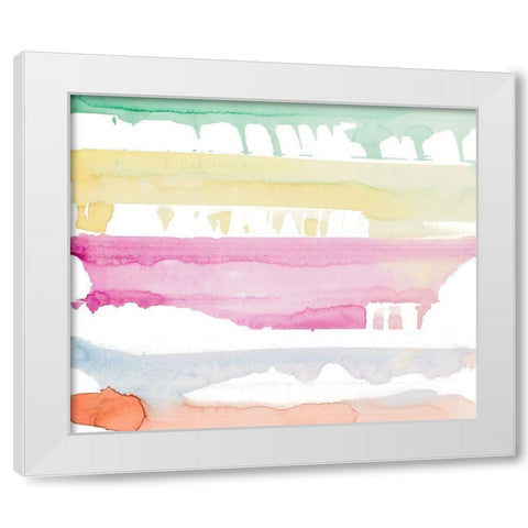 Watercolor Rainbow Abstract White Modern Wood Framed Art Print by Bryant, Susan