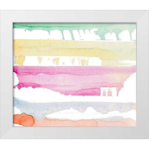 Watercolor Rainbow Abstract White Modern Wood Framed Art Print by Bryant, Susan