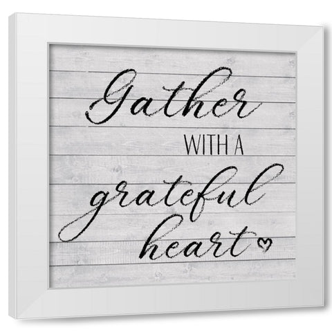 Grateful Heart White Modern Wood Framed Art Print by Metz, Andi