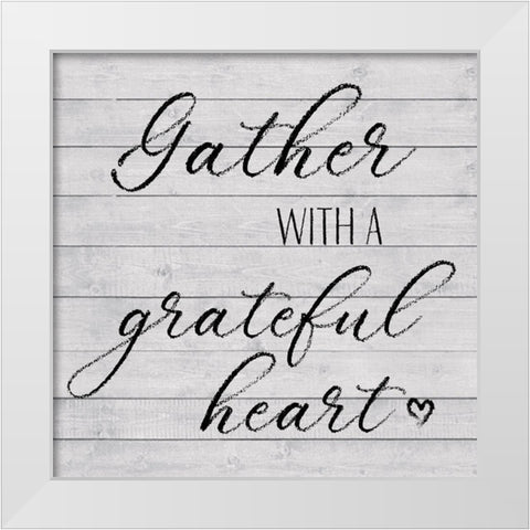 Grateful Heart White Modern Wood Framed Art Print by Metz, Andi