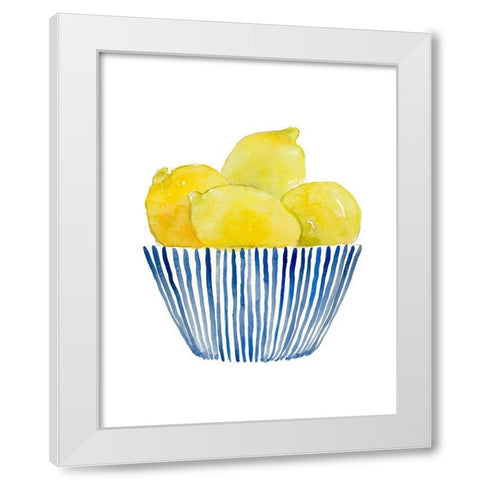 Bowl of Lemons II White Modern Wood Framed Art Print by Loreth, Lanie