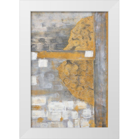 Golden Azteca I White Modern Wood Framed Art Print by Pattinian, Merri