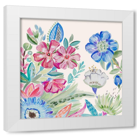 Spring Flower Garden III White Modern Wood Framed Art Print by Del Sol, Ani