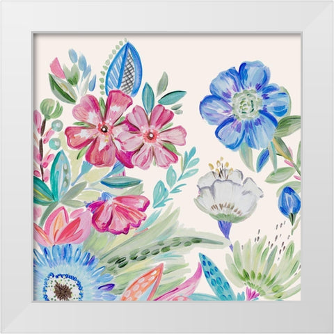 Spring Flower Garden III White Modern Wood Framed Art Print by Del Sol, Ani