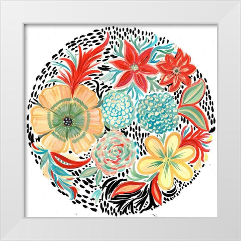 Bright Floral Matisse Circle II White Modern Wood Framed Art Print by Del Sol, Ani