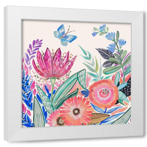 Spring Flower Garden IV White Modern Wood Framed Art Print by Del Sol, Ani