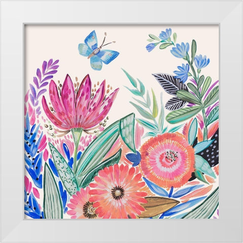 Spring Flower Garden IV White Modern Wood Framed Art Print by Del Sol, Ani