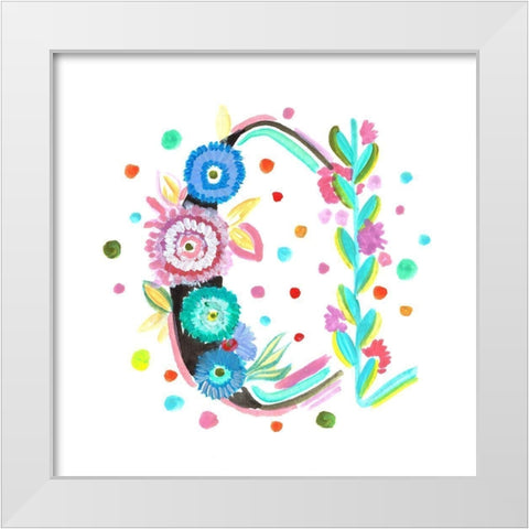 Monogram C White Modern Wood Framed Art Print by Del Sol, Ani