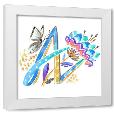 Monogram A White Modern Wood Framed Art Print by Del Sol, Ani