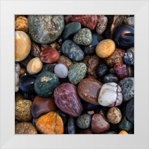 Ocean Rocks I White Modern Wood Framed Art Print by Amos, Andy