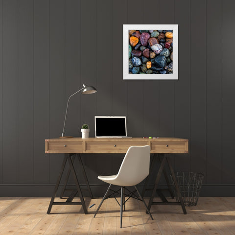 Ocean Rocks II White Modern Wood Framed Art Print by Amos, Andy