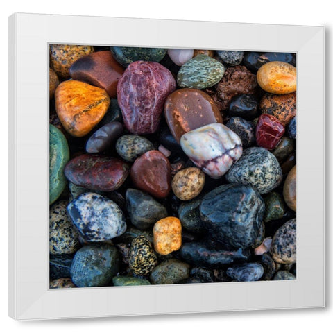 Ocean Rocks II White Modern Wood Framed Art Print by Amos, Andy