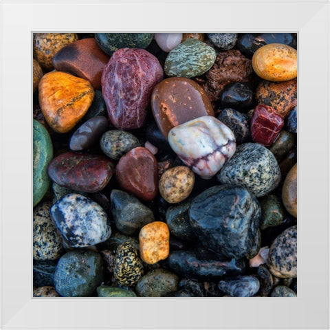 Ocean Rocks II White Modern Wood Framed Art Print by Amos, Andy