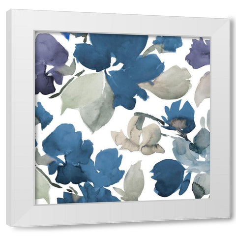 Glorious Blue Blooms I White Modern Wood Framed Art Print by Loreth, Lanie