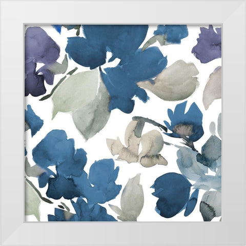 Glorious Blue Blooms I White Modern Wood Framed Art Print by Loreth, Lanie