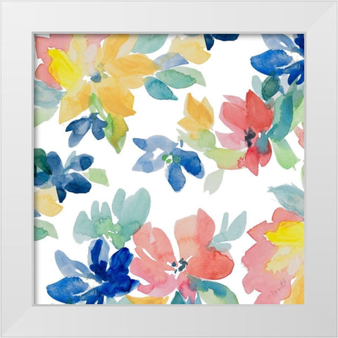 Spring Flowers I White Modern Wood Framed Art Print by Loreth, Lanie