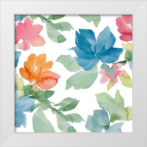 Spring Flowers II White Modern Wood Framed Art Print by Loreth, Lanie