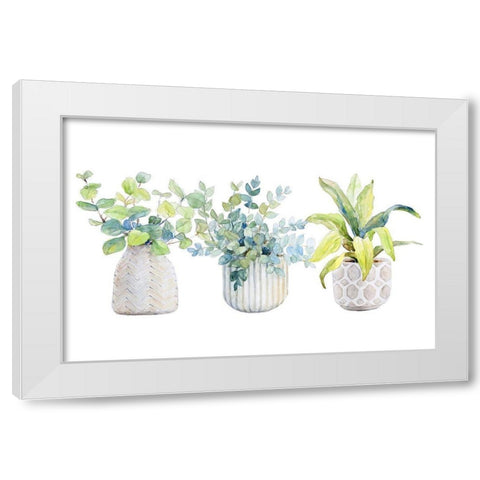 Decorative Plant Trio I White Modern Wood Framed Art Print by Loreth, Lanie
