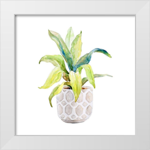Plant in Decorative Pot I White Modern Wood Framed Art Print by Loreth, Lanie