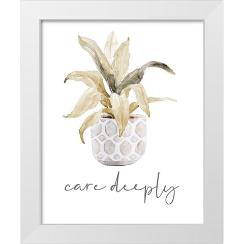 Care Deeply White Modern Wood Framed Art Print by Loreth, Lanie