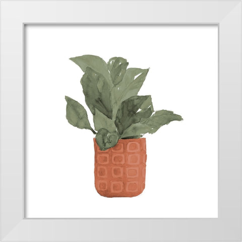 Plant In Terracotta  Pot II White Modern Wood Framed Art Print by Loreth, Lanie