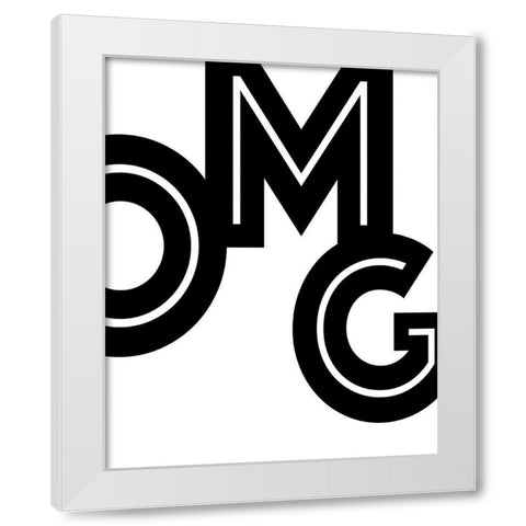 OMG White Modern Wood Framed Art Print by Quach, Anna